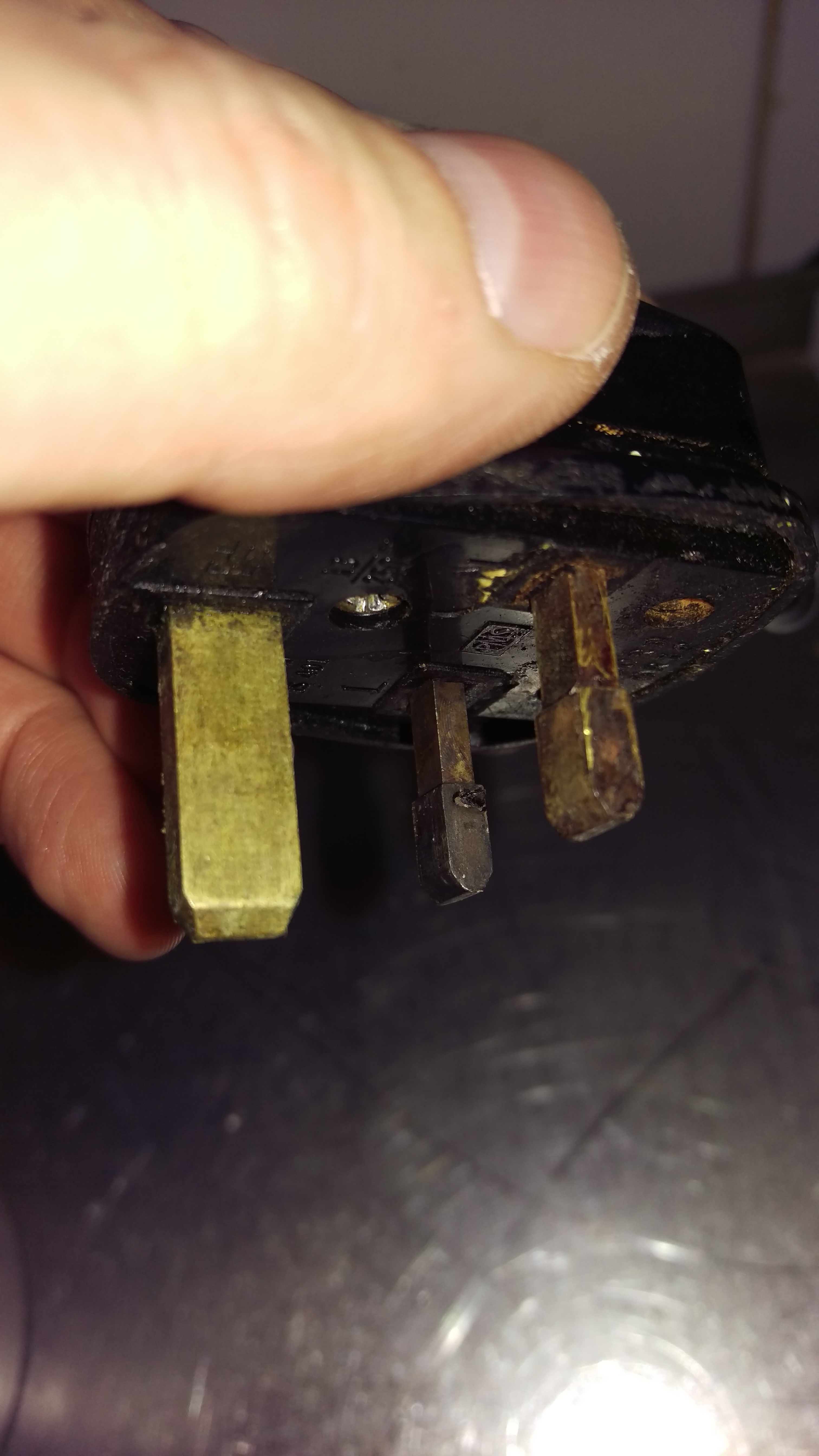 2016-03-30 15.53.40 We had to prise this overheated plug out of a socket